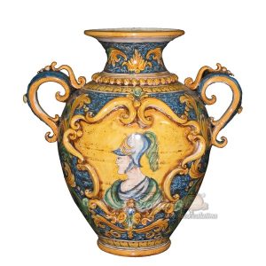 Vaso anfora h 40 c/greca rilievo ornato calatino c/figurato