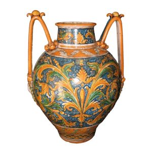 Vaso boccia c/manici c/rosone h 45 ornato calatino