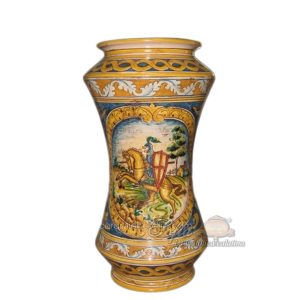 Vaso albarello h 35 ornato calatino c/cavaliere