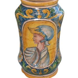 Vaso albarello h 30 ornato calatino c/figurato