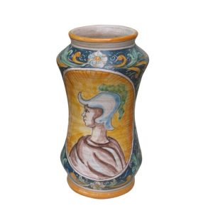 Vaso albarello h 25 ornato calatino c/figurato