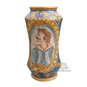 Vaso albarello h 30 ornato calatino c/figurato