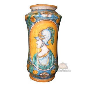Vaso albarello h 35 ornato calatino c/figurato