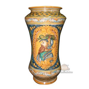 Vaso albarello h 30 ornato calatino c/figurato