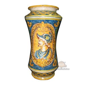 Vaso albarello h 35 ornato calatino c/figurato