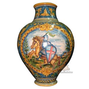 Vaso boccia h 35 ornato calatino c/cavaliere