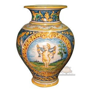 Vaso collo alto h 30 ornato calatino c/angelo