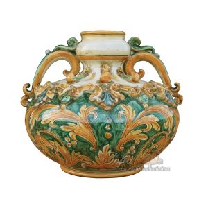 Bottiglia 2° M h 21 plastico sofia ornato fondo verde