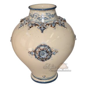 Vaso boccia h 35 plastico sofia mono blu