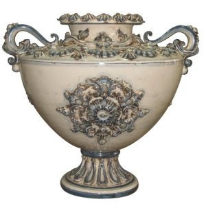 Vaso cratere h 40 plastico sofia mono blu