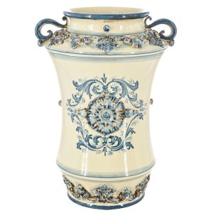 Vaso albarello h 35 c/manici plastico sofia mono blu