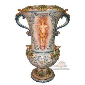 Vaso aquila h 50 plastico sofia tricolore c/figurato San Sebastiano