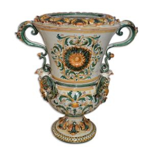 Vaso aquila h 35 plastico sofia verde/arancio