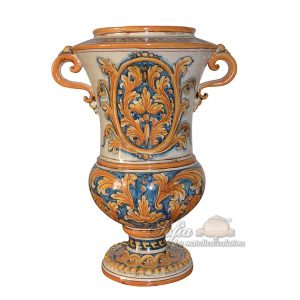 Vaso h 35 stile richard blu/arancio