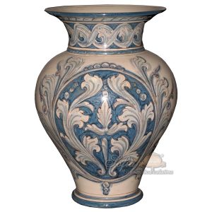 Vaso collo alto h 30 stile richard mono blu