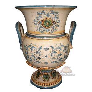 Vaso felice h 37 s. d'arte blu/arancio