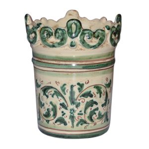 Bicchiere in rilievo h 12 s. d'arte mono verde - Bomboniera