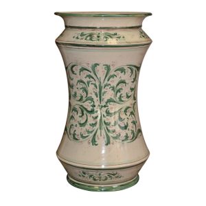 Vaso albarello h 40 s. d'arte mono verde