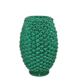 Vaso pigna botte h 25 verde smeraldo