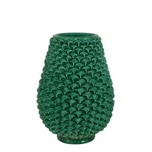 Vaso pigna panciuto h 25 verde smeraldo