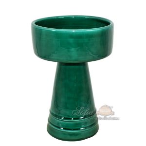 Vaso a coppa retto c/piede h 27 verde smeraldo