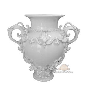 Vaso anfora h 40 c/greca rilievo white line