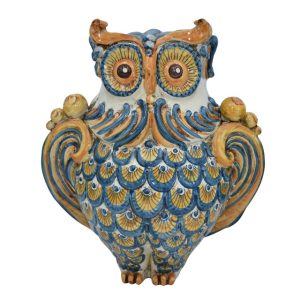 Gufo h 30 blu/arancio