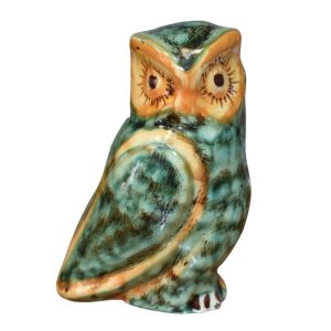 Gufo mini h 9 verde/arancio - Bomboniera