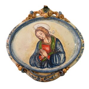 Ovale orizzontale medio 23x25 madonna del pinturicchio tricolore