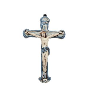 Crocifisso piccolo 10x15 mono blu - Bomboniera