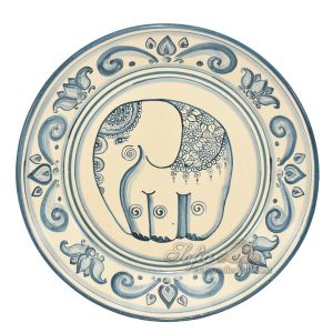 Fangotto Ø 40 decoro elefante mono blu