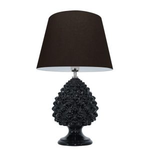 Lume Pigna semilavorata memo h 25 black line (h52 c/paralume Ø30)