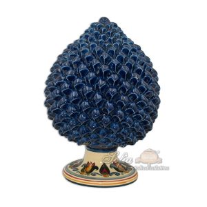 Pigna artigianale h 25 decoro sicily blu