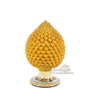 Pigna artigianale h 25 decoro sicily senape