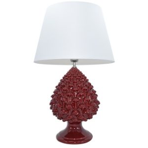 Lume Pigna semilavorata memo h 25 bordeaux integrale (h52 c/paralume Ø30)