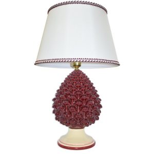 Lume Pigna semilavorata memo h 25 mono bordeaux (h52 c/paralume Ø30)