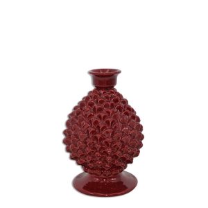 Portacandela a pigna h 18 bordeaux - Bomboniera