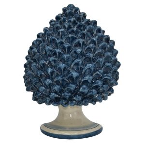 Applique a pigna artigianale h 30 mono blu