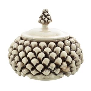 Biscottiera a pigna Ø 20 madreperla antichizzato