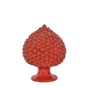 Applique a pigna artigianale h 25 rosso fuoco