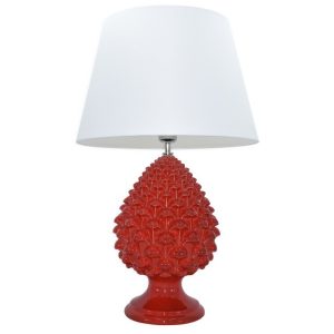 Lume Pigna semilavorata memo h 35 rosso fuoco (h68 c/paralume Ø40)