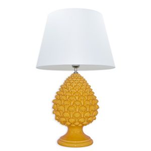 Lume Pigna semilavorata memo h 25 senape (h52 c/paralume Ø30)