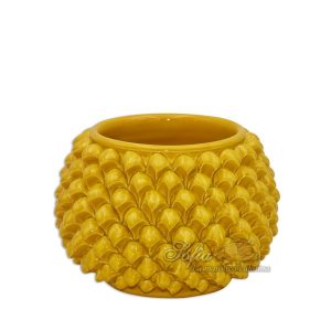 Vaso mezza pigna s/piede Ø 35 senape