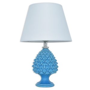 Lume Pigna semilavorata memo h 30 turchese (h60 c/paralume Ø35)