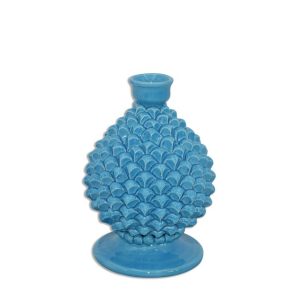 Portacandela a pigna h 18 turchese - Bomboniera