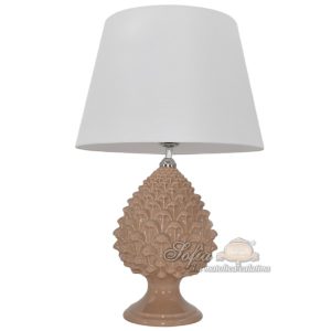 Lume Pigna semilavorata memo h 35 tortora lucido (h68 c/paralume Ø40)