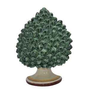 Applique a pigna artigianale h 35 verde/arancio