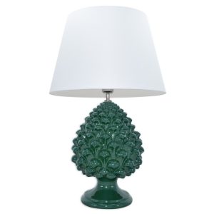 Lume Pigna semilavorata memo h 35 verde antico (h68 c/paralume Ø40)