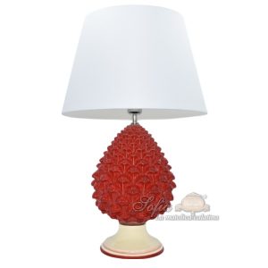 Lume Pigna semilavorata memo h 15 mono rosso (h36 c/paralume Ø20)