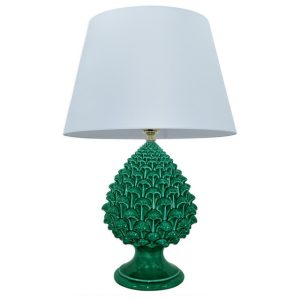 Lume Pigna semilavorata memo h 25 verde smeraldo (h52 c/paralume Ø30)